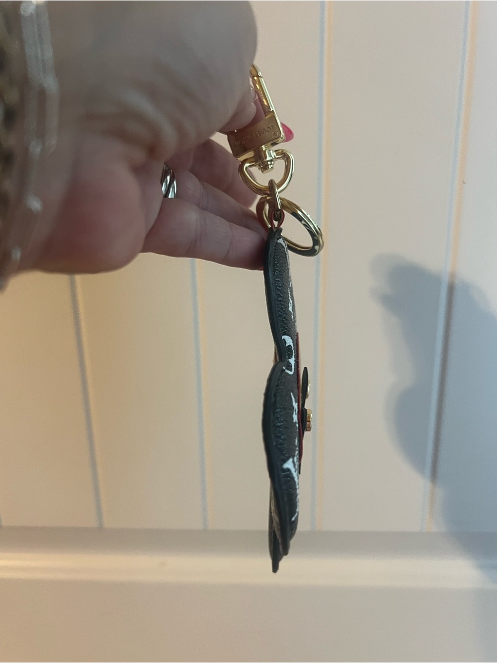 Louis Vuitton Black Monogram Flower Key Holder with Tan Center - Picture 9 of 14
